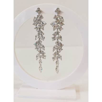 Ασημένια σκουλαρίκια κρεμαστά με ζιργκον (SE114)